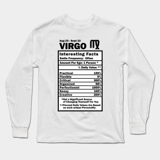 Virgo Zodiac Personality Traits - Male Female Gender Neutral Long Sleeve T-Shirt